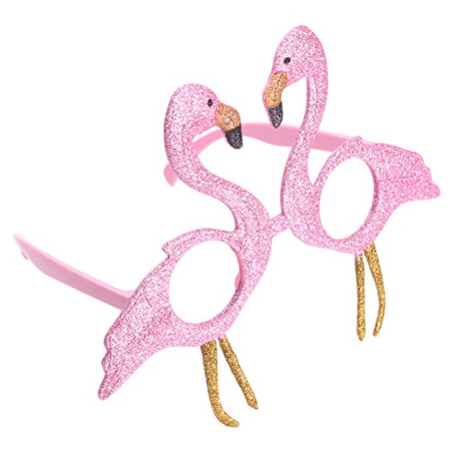 OULII Novedad Flamingo Gafas de Sol Glittered Pink Flamingo Marcos Accesorios Gafas Partido Favors