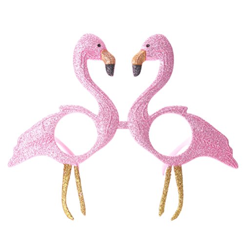 OULII Novedad Flamingo Gafas de Sol Glittered Pink Flamingo Marcos Accesorios Gafas Partido Favors