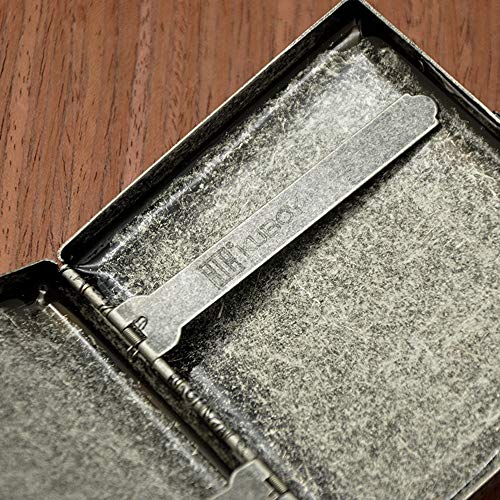 Oumezon Pitillera de Latón Elegante Rankenmuster Antiguo Pitillera con Grabado Elegante Apariencia y Características Especiales Caja de Cigarrillos para 20 Cigarrillos