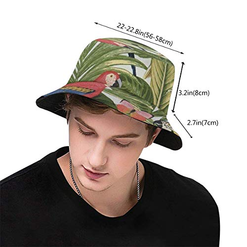 out Unisex Breathable Gorros de Pescador Sombreros de Pesca Tropical Birds Leaves Summer Fisherman Cap Wide Brim UV Protection for Women Men Boys Girls