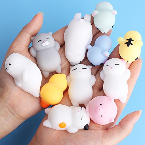 Outee 16 Pcs Al Azar Slow Rising Squishy Crema Scented Mini Animal Squishy Juguete Suave, Color Aleatorio