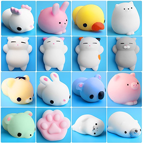 Outee 16 Pcs Al Azar Slow Rising Squishy Crema Scented Mini Animal Squishy Juguete Suave, Color Aleatorio