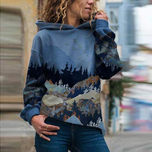 Overdose Sudadera Mujeres Manga Larga Blusa Carta Imprimir Sudadera Pullovers OtoñO CáLido Tops De Invierno Outwear (S, Negro)