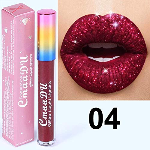 Ownest 6 color Brillo Labios Set líquido humectante labial de larga duración a prueba de agua diamante Conjunto de labios