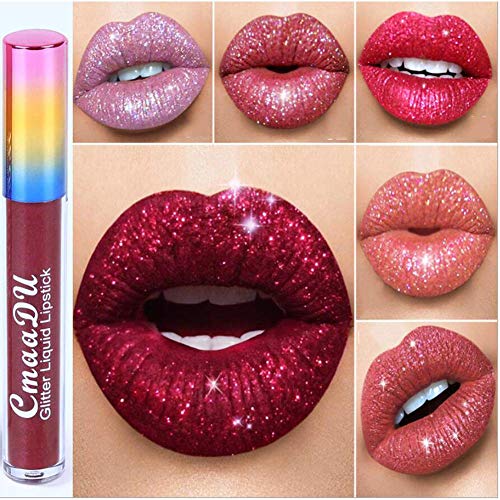 Ownest 6 color Brillo Labios Set líquido humectante labial de larga duración a prueba de agua diamante Conjunto de labios