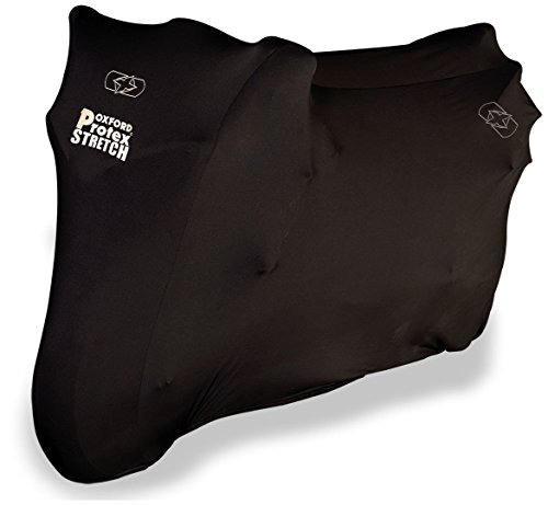 OXFORD Cubierta Protectora Protex prémium, elástica, de Ajuste, para Moto, de Interior, Color Negro, M
