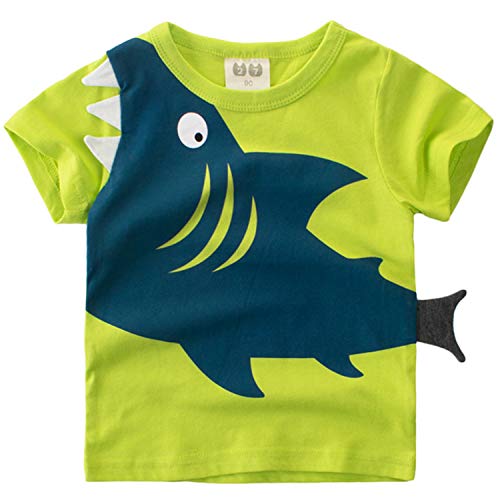 Oyoden Camisetas Manga Corta Niños Dibujos Animados Tops Bebé Verano Algodón Blusa 1-8 Años