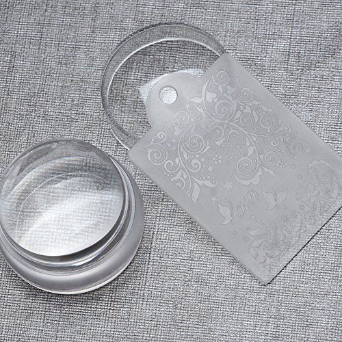 (Pack 10) 8pcs Plantilla Uñas + 1pc Sello Estampado de Uñas + 1pc Raspador Herramienta Estampacion Estampador Diy Decoración Manicura de Uñas (98 Formas)