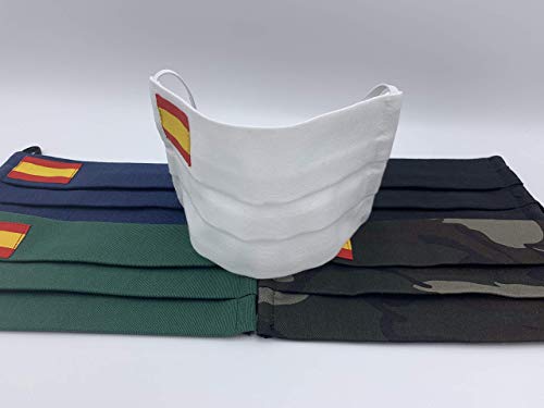 Pack 2 unidades de algodon color blanco con bandera de España