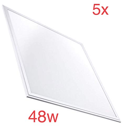 Pack 5X Panel Led 60x60cm, 48w. Color Blanco Frio (6500K). 4000 lumenes. A++. 595 x 595 x 8 Mm