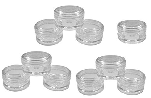 Pack de 10 tarros de plástico transparente Bluelans®, 5 g, con tapas transparentes, para cremas, muestras, maquillaje o purpurina