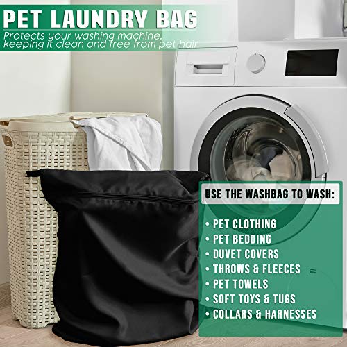 Pack de 2 Bolsa de Lavandería Mascotas – mantenga su lavadora libre de pelo - cremallera y asa - para perros, caballos, gatos – ideal para toallas, mantas, juguetes, arnés y más