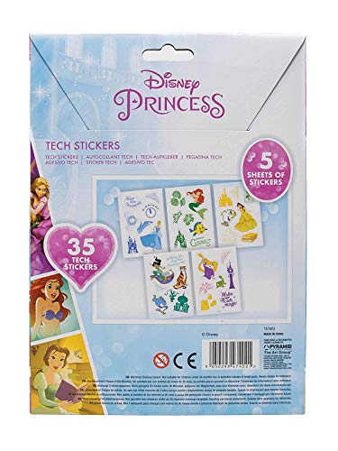 Pack de 35 pegatinas originales de Disney Princess Royal Ensemble Tech Gadget