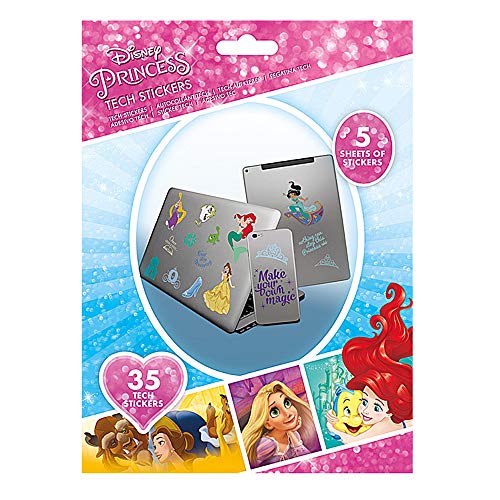 Pack de 35 pegatinas originales de Disney Princess Royal Ensemble Tech Gadget