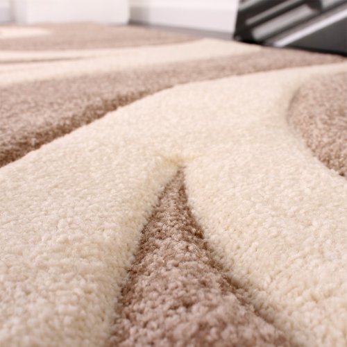 Paco Home Alfombra De Diseño - Ornamentos Contorneados - Beige Crema, tamaño:160x230 cm