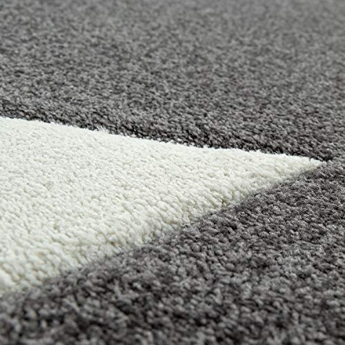Paco Home Alfombra Habitación Infantil Niño Niña Moderna Gran Estrella En Gris Blanco, tamaño:120x170 cm