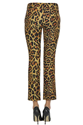 Paco Rabanne Animal Print Wool Trousers Woman Beige 38 FR