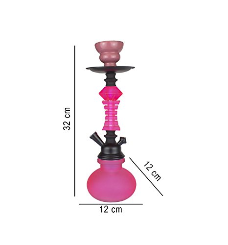 PAIDE P Cachimba de diseño Premium - 27cm - Shisha Cristal - Kit de iniciación Premium (Rosa)