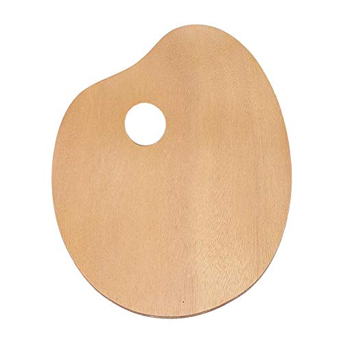 Paleta de Madera, Artista Vintage Paleta de Pintura de Madera de Forma Ovalada Bandeja de Pintura acrílica al óleo Herramienta de Pintura de Madera 20x30cm