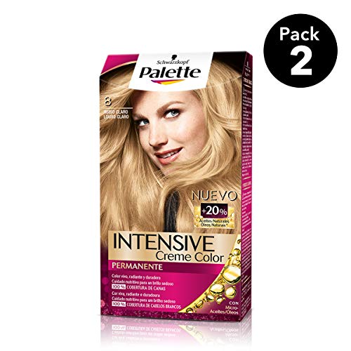 Palette Intense - Tono 8 Rubio Claro - 2 uds - Coloración Permanente - Schwarzkopf