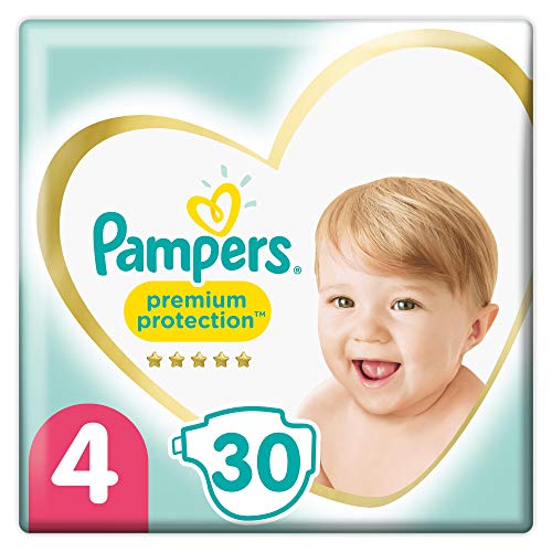 Pampers Premium Protection - Pañales (talla 4, 30 pañales, 9 kg - 14 kg, 885 g)