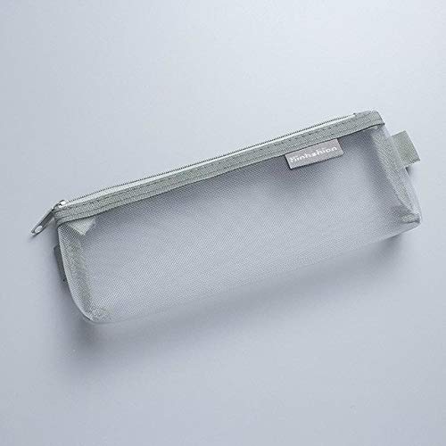 PAN-EX Escuela y Office Products N81409 Rejilla Transparente Cremallera Bolso de la Pluma Caja de lápices Paquete de Almacenamiento Grils Papelería Útiles Escolares (Color : S Gray)