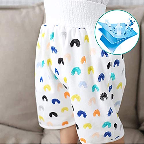 Pañal de Natación para bebes Pantalones de entrenamiento Faldas de pañal de tela Pantalones cortos impermeables para niños para bebés niños niñas (M, B)