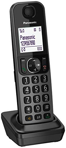 Panasonic KX-TF310 - Teléfono Fijo Inalámbrico con Supletorio Portátil (2 en 1, LCD, Teclas Grandes, Agenda de 100 Números, Bloqueo de Llamadas, Modo ECO, Reducción Ruido, Manos Libres) Color Negro