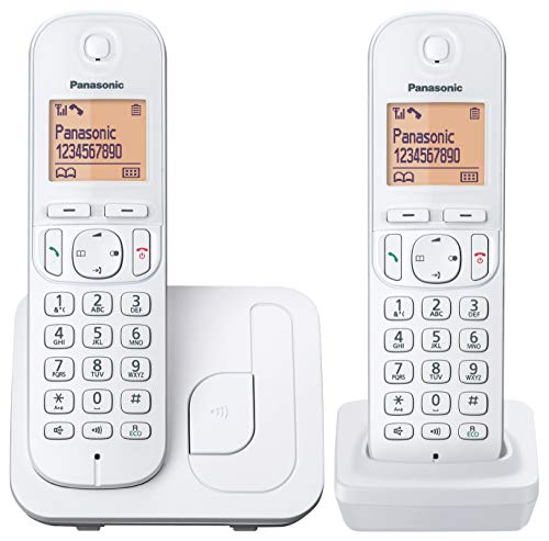 Panasonic KX-TGC210 - Teléfono Fijo Inalámbrico Digital (LCD 1.6", DECT, Agenda, Alarma, Bloque Llamadas, Intercomunicador entre unidades) Color Blanco
