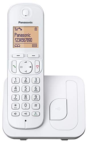 Panasonic KX-TGC210 - Teléfono Fijo Inalámbrico Digital (LCD 1.6", DECT, Agenda, Alarma, Bloque Llamadas, Intercomunicador entre unidades) Color Blanco