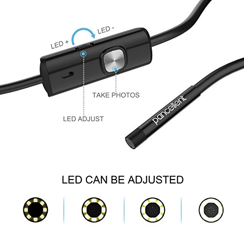 Pancellent USB Endoscopio 5.5mm 2 en 1 Impermeable Boroscopio Cámara De Inspección con 6 Led 3.5M Serpiente Cable y Adaptador USB para Teléfono Android Tableta Dispositivo