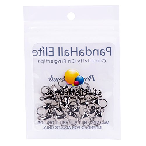 PandaHall Elite 304 Cierres de Garra de Langosta de Acero Inoxidable tamaño 15x9x4mm para Hacer Joyas Paquete de Valor 20 Piezas/Bolsa