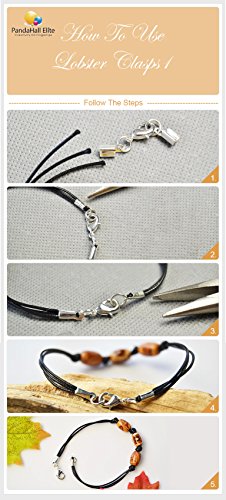 PandaHall Elite 304 Cierres de Garra de Langosta de Acero Inoxidable tamaño 15x9x4mm para Hacer Joyas Paquete de Valor 20 Piezas/Bolsa