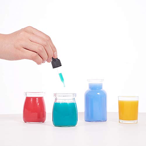 PandaHall Elite - Cuentagotas de Cristal para presión de Aceite Esencial, Tapa giratoria, cuentagotas de Aceite, pipetas y Ruedas para Botellas de Aceite Esencial