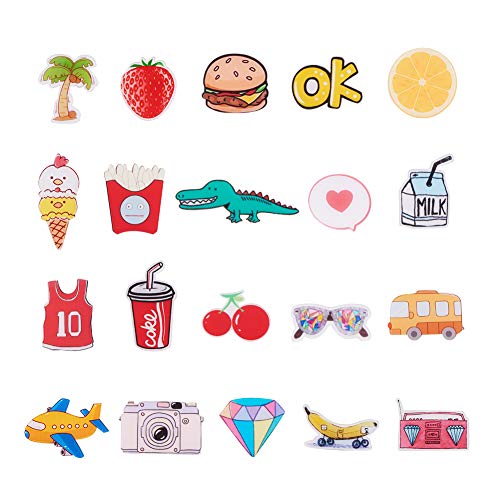 pandahall Elite - Juego de 20 broches de acrílico con pasador de hierro para decoración de bolsas de ropa, colores variados