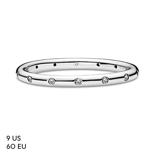 PANDORA para Mujer-Anillo gotitas 925 Plata Blanco Zirconia - 190945CZ