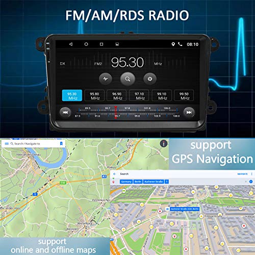 Panlelo PAS9 Android 9.0 Estéreo para automóvil 9 Pulgadas HD FM Am RDS Autoradio Navegación por GPS BT WiFi SWC SUBOUT para VW Passat Golf Polo Touran Sharan Leon Caddy Toledo Bora