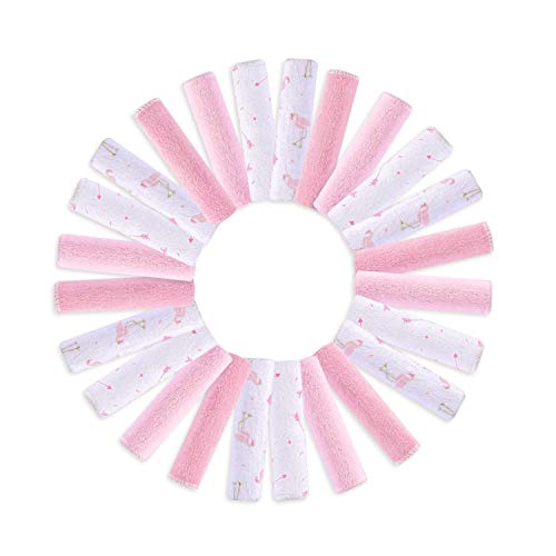 Paños para bebés, Paño de baño extra suave y ultra absorbente, Grandes regalos para recién nacidos y bebés, Paquete de 24, Flamencos