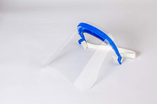 Pantalla Protección Facial - Pantalla Protectora Cara, Protector Facial, Visera Protectora - Visera Ajustable, Reutilizable, Ligera, ServalPharm Azul