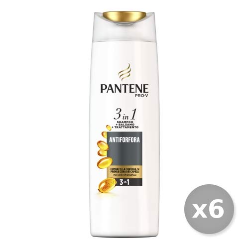 Pantene Mujeres – Juego de 6 champú 2 – 1 anticaspa 250 ML. Productos para el Cabello, Multicolor, única
