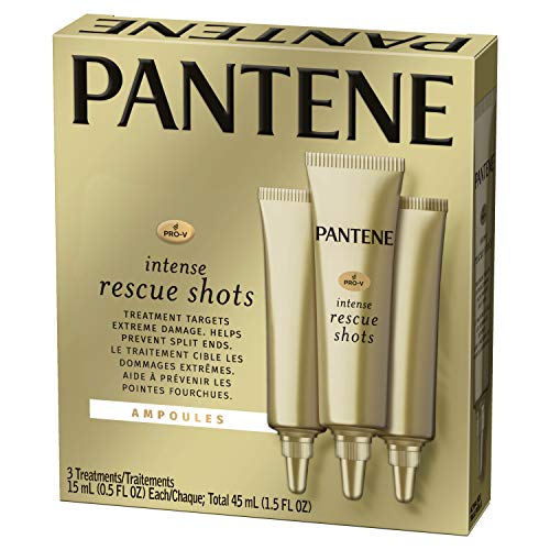 Pantene Rescue Shots Tratamiento de ampollas para el cabello, Pro-V Reparación Intensiva del Cabello Dañado, 1.5 onzas (1)