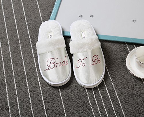 Pantuflas rosas para despedida de soltera para boda, con diamantes de imitación, para hotel, luna de miel