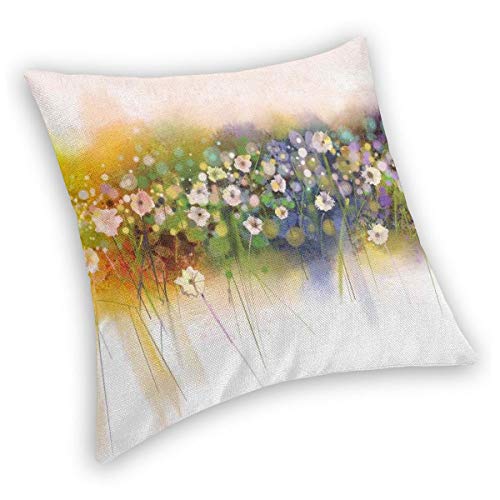 Papalikz Velvet Soft Decorative Square Accent Throw Pillow Covers Cushion Case,Vogue Display Wisteria Violets Wreath Fragrant Plants Herbs Spring Season Artsy,for Sofa Bedroom Car, 18 x 18 Inches