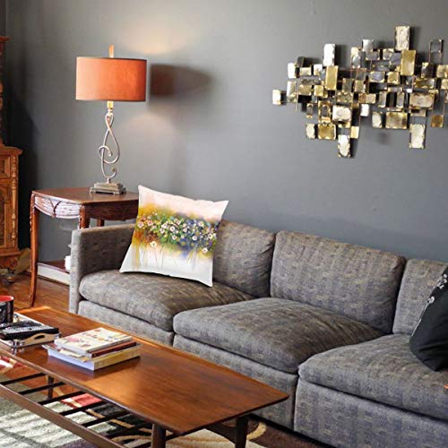 Papalikz Velvet Soft Decorative Square Accent Throw Pillow Covers Cushion Case,Vogue Display Wisteria Violets Wreath Fragrant Plants Herbs Spring Season Artsy,for Sofa Bedroom Car, 18 x 18 Inches