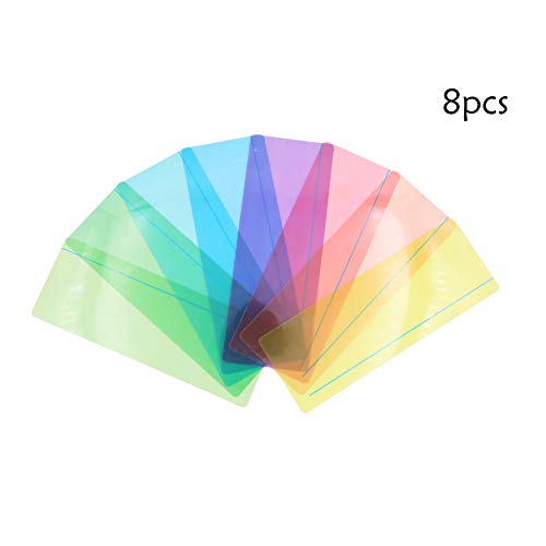 Paquete de 16 tiras guiadas de lectura para resaltar, superposiciones de colores, regla de seguimiento de lectura para niños, personas dislexias(8 tamaños estándar y 8 tamaños grandes)