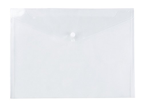 Paquete de 25 carpetas transparentes para documentos, sobres de plástico para documentos A4, 31,7 x 22,8 cm