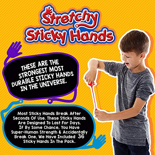 Paquete de 36 Mini sticky fingers - manos pegajosas de jalea pegajosa - para Party Bag & Pinata Fillers - regalos baratos juguetes para fiesta infantiles Favors - Juegos de cumpleaños para niños