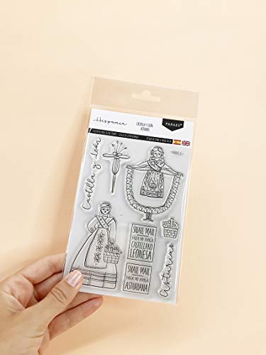 PARAES Castilla y León y Asturias Sellos scrapbooking silicona fotopolímero, Colección Hispania, scrapbook, álbum de fotos, manualidades, Scrapbooking Materiales