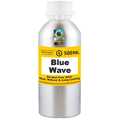 Parag Fragrances Blue Wave Attar - Paquete al por mayor de 500 ml (sin alcohol, attar de larga duración para hombres, mujeres y uso religioso) World's Best Attar | Itra | Aceite aromático | Aroma