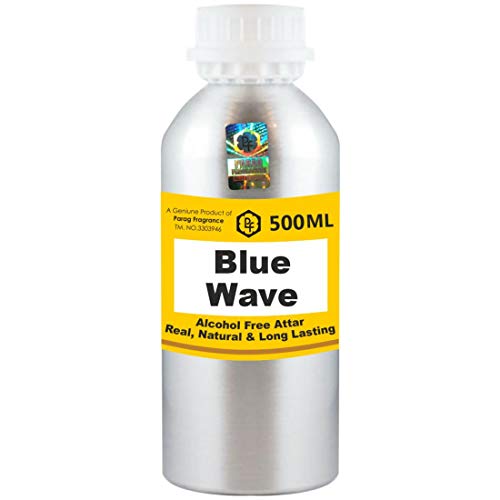 Parag Fragrances Blue Wave Attar - Paquete al por mayor de 500 ml (sin alcohol, attar de larga duración para hombres, mujeres y uso religioso) World's Best Attar | Itra | Aceite aromático | Aroma